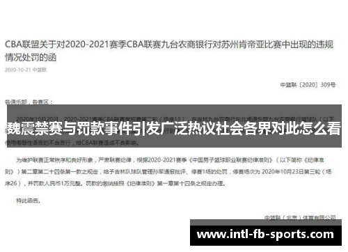 魏震禁赛与罚款事件引发广泛热议社会各界对此怎么看